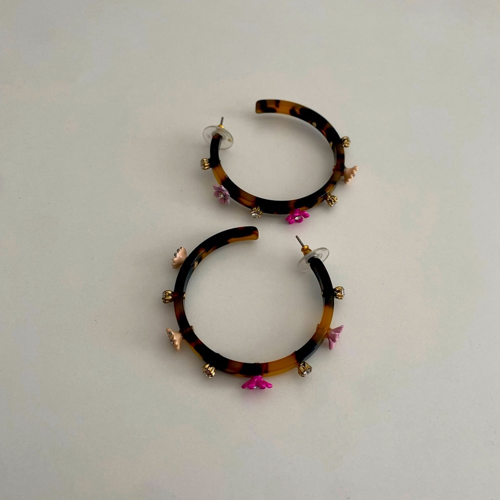 J Crew Jeweled Hoops